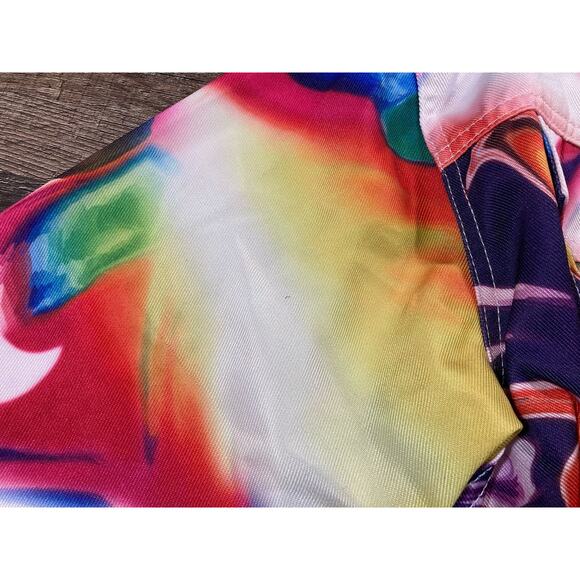 Spoon Jeans Paint Swirl Print Denim Jacket Womens Size 3XL Psychedelic New - Picture 9 of 14